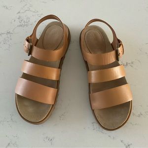 Madewell Addie Strappy Molded Footbed Sandal, Desert Camel, Size 6-1/2